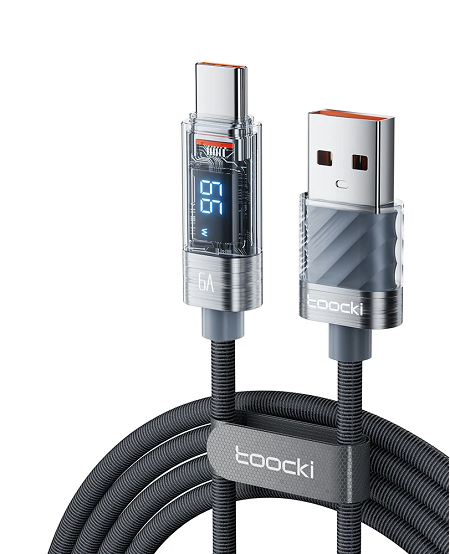 CABLE CON PANTALLA DIGITAL TOOCKI TIPO C 66W TXCTL-ZX0G 