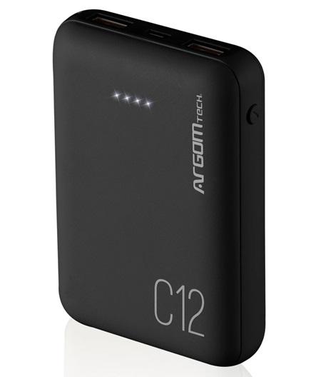 POWERBANK ARGOM C12 12000MAH ARG-PB-1138BK BLACK