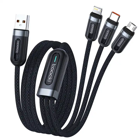 CABLE TOOCKI 3 EN 1 TIPO C-MICRO USB-LIGHTING  TXCX-LX0G