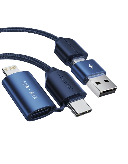 CABLE TOOCKI 4 EN 1 USB-A/TIPO-C/TIPO-C/LIGHTNING TXCY-BB03