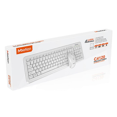 COMBO DE TECLADO Y MOUSE INALAMBRICO MEETION C4120 WHITE