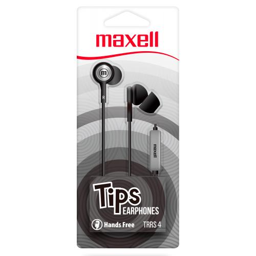 AUDIFONOS EARBUDS W/MIC MAXELL IN-TIPS BLACK	