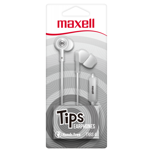 AUDIFONOS EARBUDS W/MIC MAXELL IN-TIPS WHITE	
