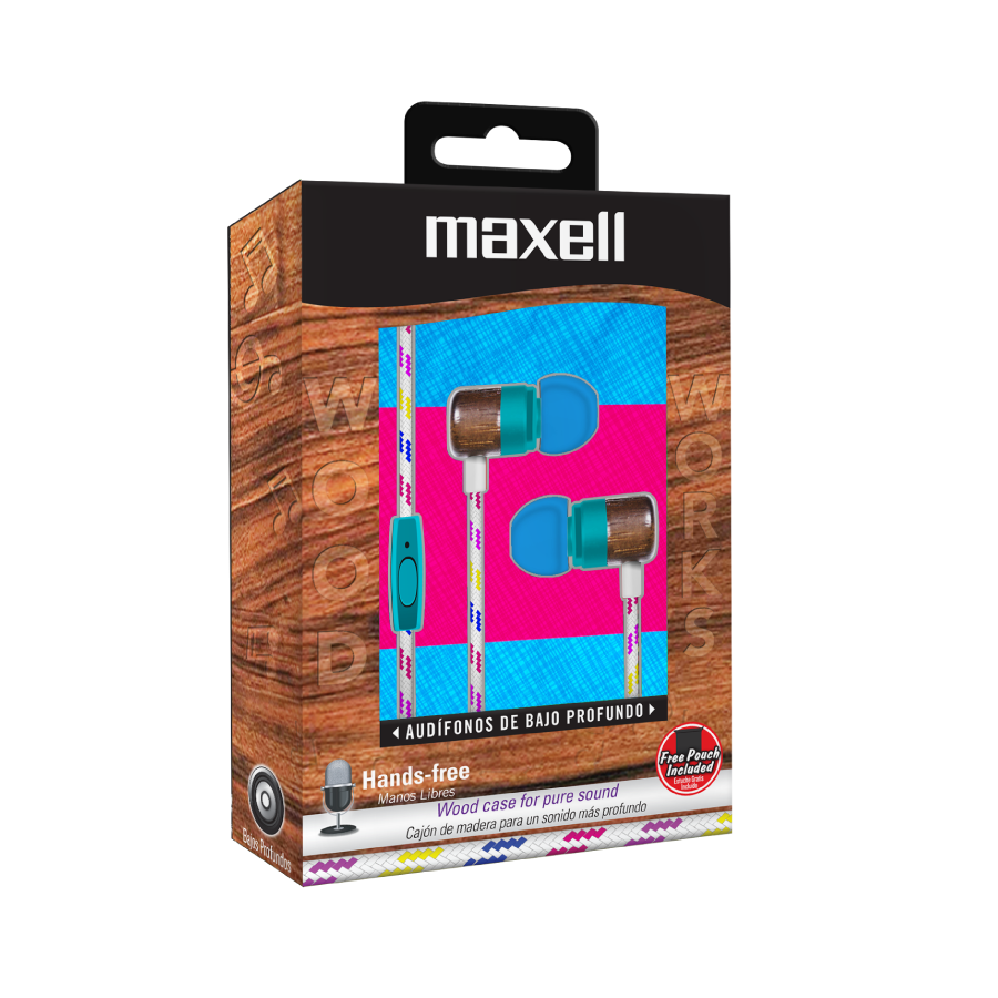 AUDIFONOS EARPHONE MAXELL WUD-5 #347459 W/MIC HIPPIE