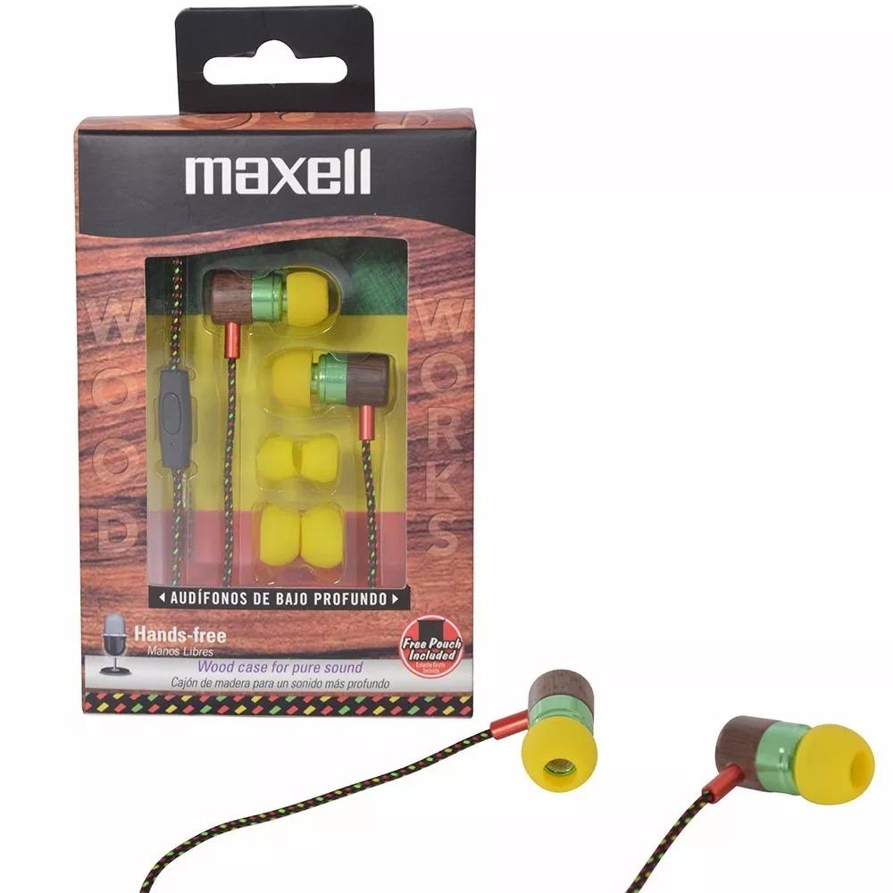 AUDIFONOS EARPHONE MAXELL WUD-5 #347460 W/MIC RASTA