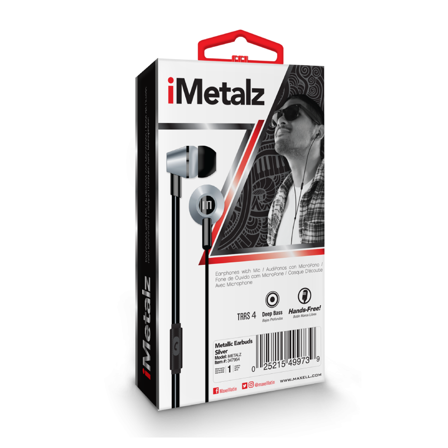 AUDIFONOS IMETALZ WHITE MAXELL IMETALZ