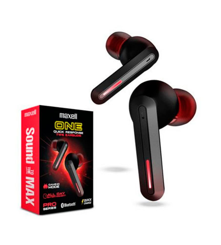 AUDIFONOS INALAMBRICOS MAXELL ONE EARBUDS EB-BTONE BLACK ITEM# 348502 (A012298)