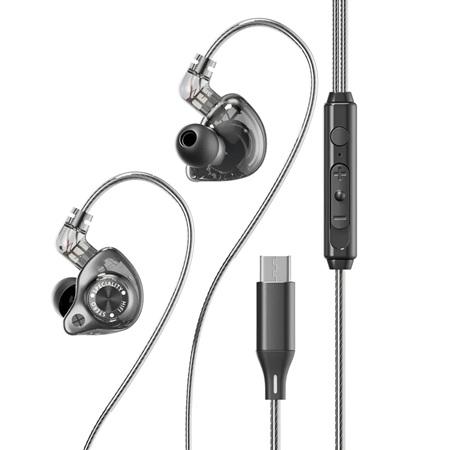 AURICULARES TOOCKI TE26 DINÁMICOS CON CABLE ESTÉREO HIFI CANCELACIÓN DE RUIDO, DEPORTIVOS CABLE DESMONTABLE AURICULARES PARA JUEGOS 
