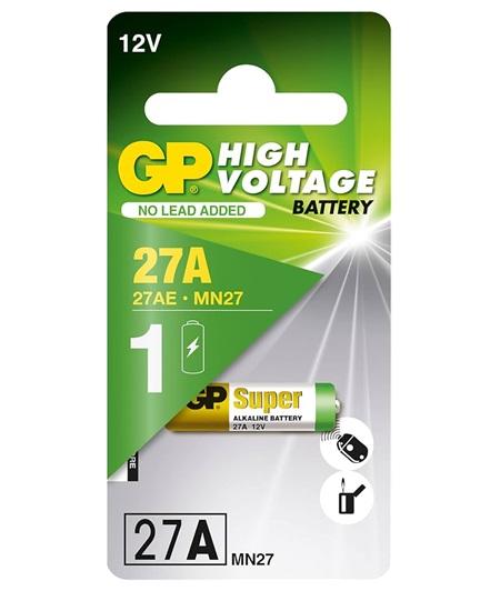 BATERIA ENERGIZER A27 ALCALINA 12VCC 27AF-2C5 GP HIGH VOLTAJE