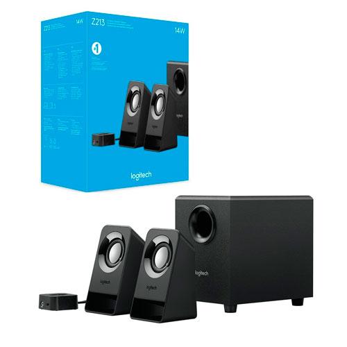 BOCINAS LOGITECH 50W Z213 BLACK CONTROL DE VOLUMEN Y CONEXIÓN 3.5MM 980-000941