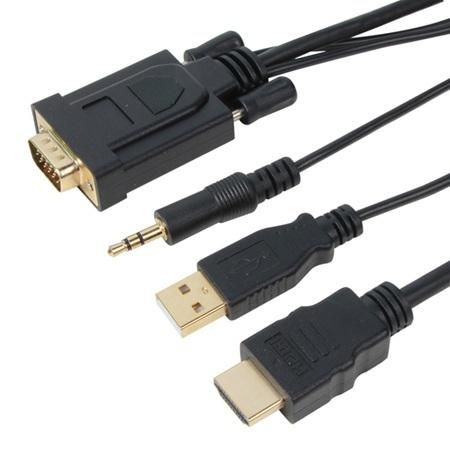 CABLE VCOM HDMI/AM A VGA/M 3.5MM CG598A-1.8