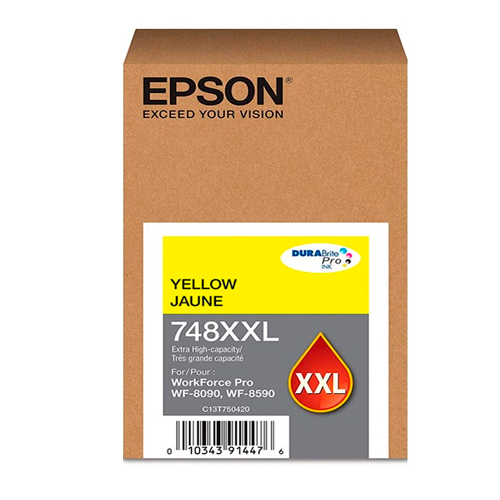 CARTUCHO ORIGINAL DE TINTA EPSON 748XXL AMARILLO PARA WORKFORCE WF-6090/6590
