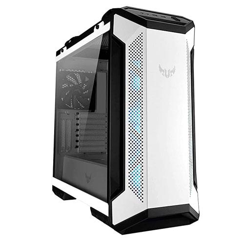 CASE ASUS TUF GAMING GT 501,PANEL LATERAL VIDRIO TEMPLADO Y AHUMADO, ESPACIO PARA RADIADORES DE REFRIGERACION, PANEL FRONTAL OOPTIMIZADO, EQUIPADO CON 3 VENTILADORES AURA SING, RGB Y PWM, COLOR WHITE. 