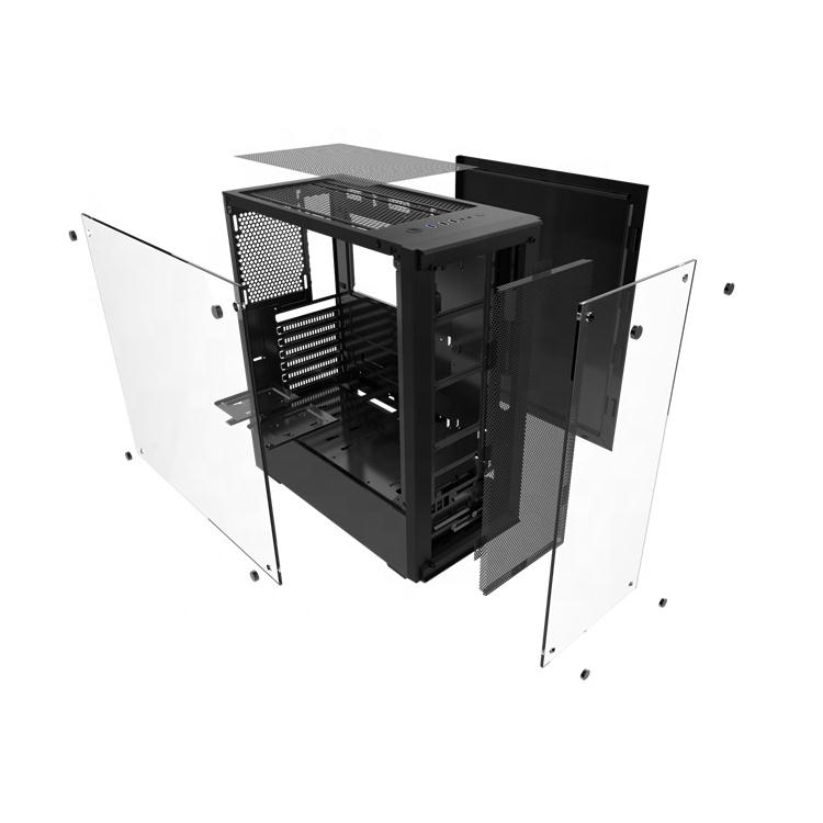 CASE C303 BLACK TEMPERED GLASS ATX 	