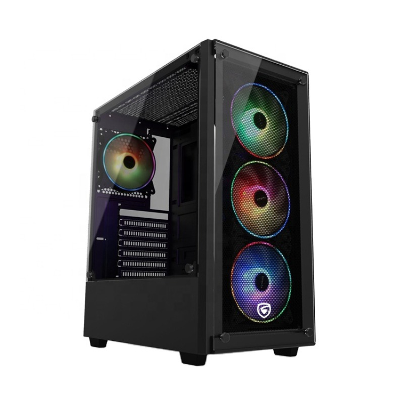 CASE C303 BLACK TEMPERED GLASS ATX 	