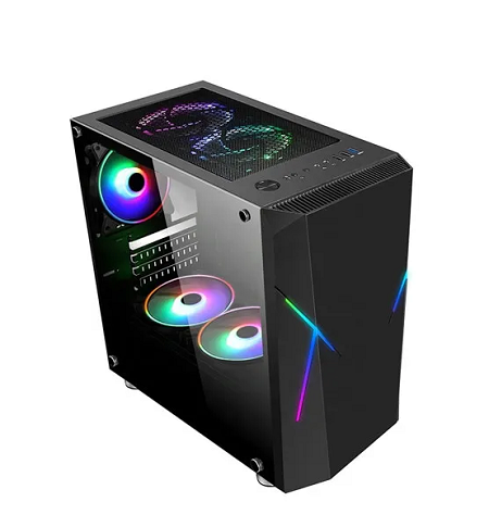 CASE GAMING CQ03 BLACK TEMPERED GLASS