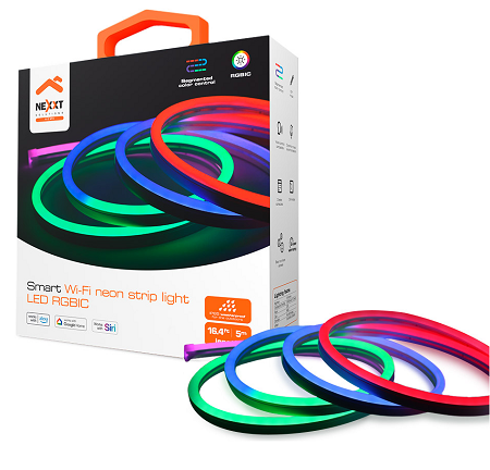 CINTA LED DE NEON INTELIGENTE RGBIC NEXXT SOLUTIONS WIFI DE 5M NHB-S614