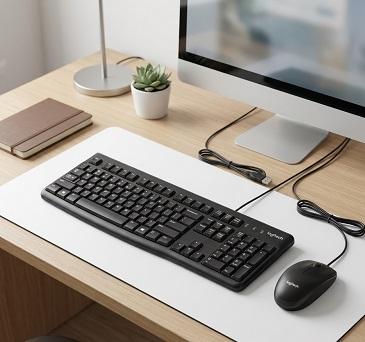 COMBO DE TECLADO Y MOUSE USB LOGITECH MK120 BLACK 920-004428