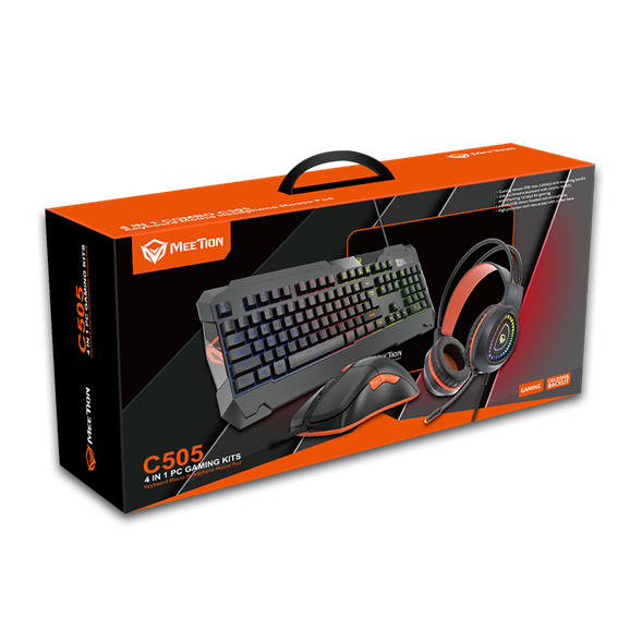 COMBO GAMER 4 EN 1 TECLADO, MOUSE, MOUSE PAD, HEADSET MEETION MT-C505