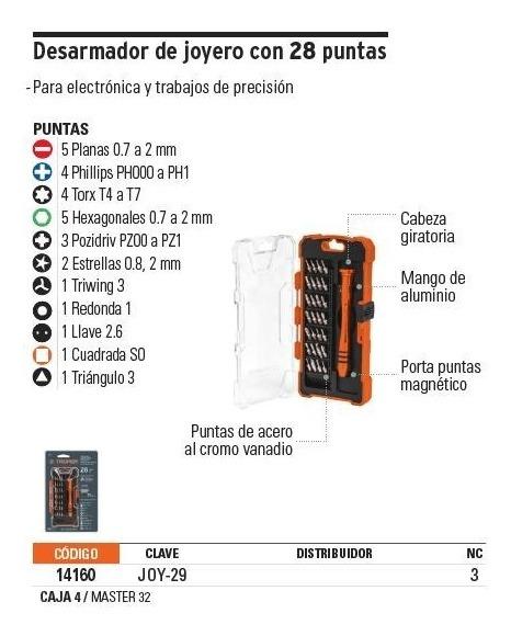 ESTUCHE DE DESARMADORES DE PUNTAS INTERCAMBIABLES 28 PIEZAS TRUPER JOY-29

