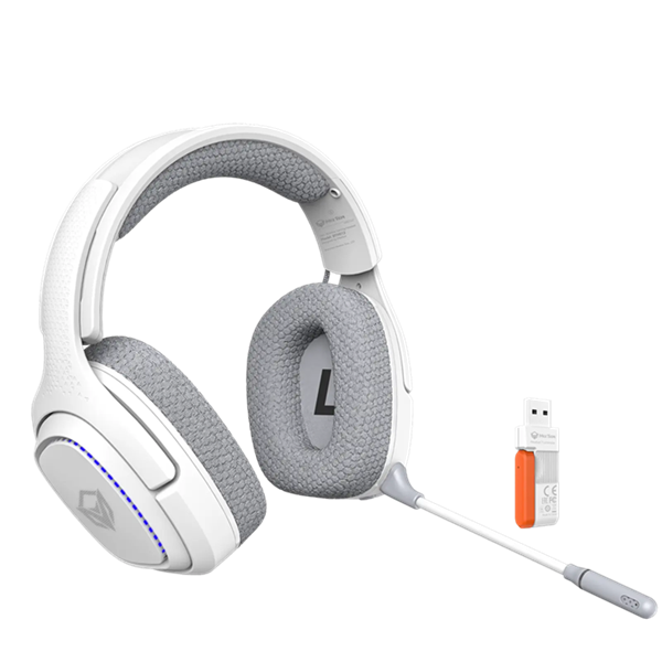 HEADSET INALAMBRICO MEETION BTH012 TRIMODE 2.4GHZ+BT+USB WHITE