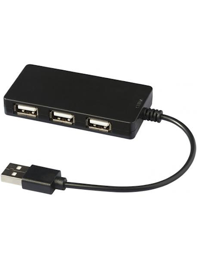 HUB USB 2.0 ETOUCH 4 PUERTOS NEGRO TIPO RECTANGULO 