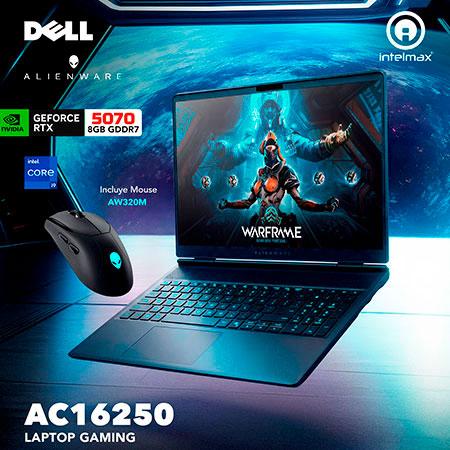 LAPTOP GAMING DELL 16" ALIENWARE AC16250 INTEL CORE 9 270H, 16GB RAM 1TB SSD NVIDIA® GEFORCE RTX™ 5070 8GB VRAM, 16"  WQXGA