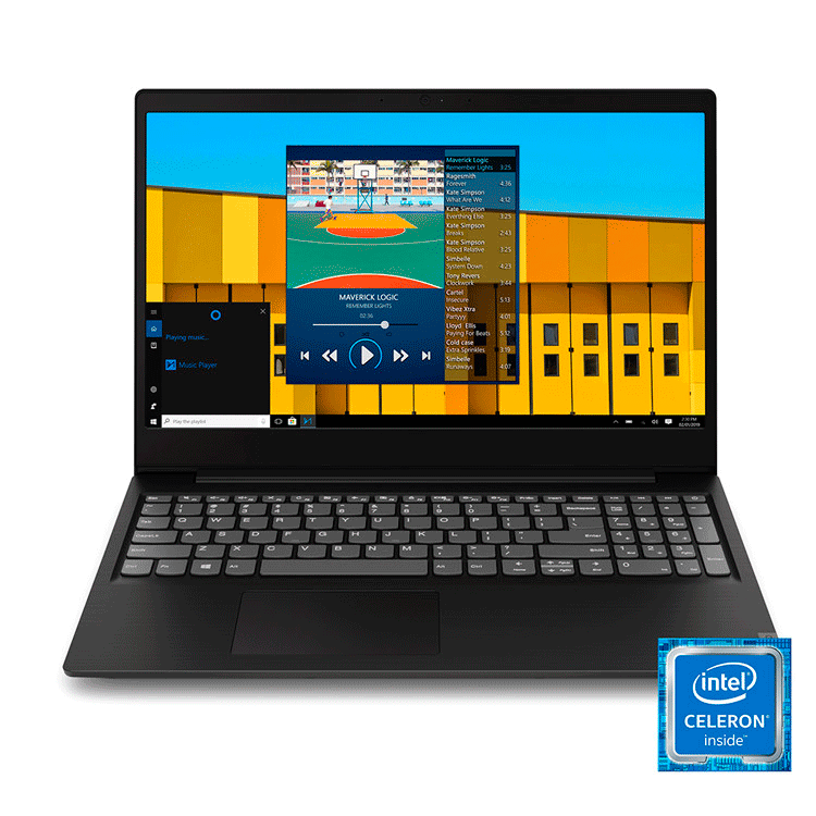 LAPTOP LENOVO IDEAPAD S145 - 15.6" - INTEL CELERON 4205U DUAL-CORE PROCESSOR - 4GB MEMORY - 128GB SSD -  WINDOWS 10 HOME - NEGRO - 81MV00FFUS