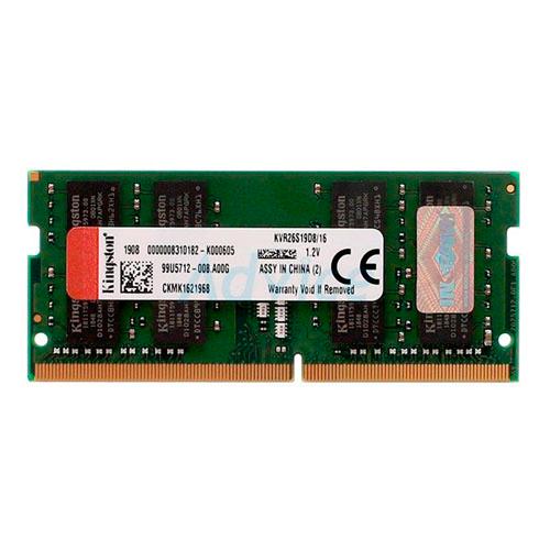MEMORIA RAM KINGSTON DDR4 16GB 2666Mhz CL19 KVR26S19D8/16