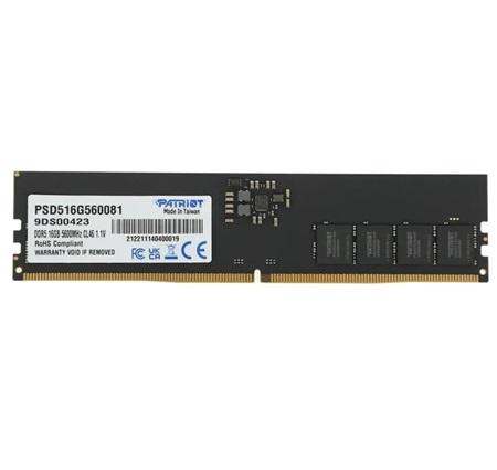 MEMORIA RAM PATRIOT DDR5 5600MHZ 16GB UDIMM PSD516G560081 SL