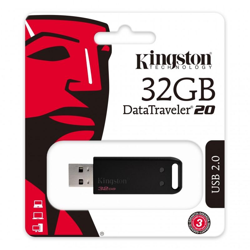 MEMORIA USB KINGSTON DATATRAVELER DT20 - 32GB - NEGRO