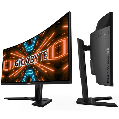 MONITOR GIGABYTE GAMER 34" G34WQC  RESOLUCION 3440 x 1440 (QHD), 144HZ, HDMI,