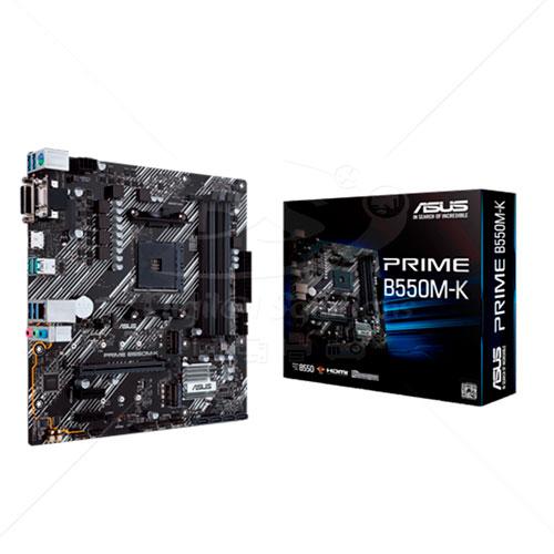 MOTHERBOARD ASUS PRIME B550M-K PLUS MICRO ATX DOBLE M.2, PCIe 4.0, ETHERNET DE 1 GB, HDMI / D-SUB / DVI, SATA 6 GBPS, USB 3.2 Gen 2 Tipo A