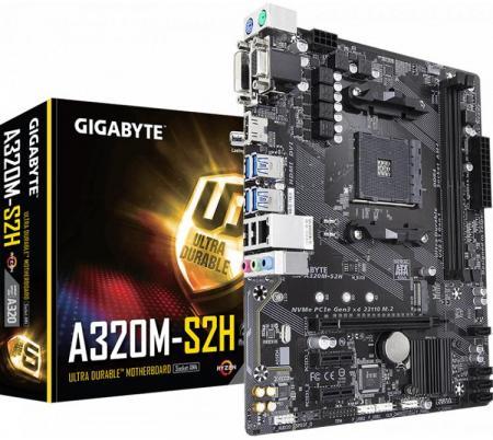 MOTHERBOARD GIGABYTE A320M-S2H SOCKET
AM4 CHIPSET AMD A320 /2x DDR4/DUAL CHANNEL/ATX/DVI,HDMI/M.2,SATA 3 6.0 GB-S/USB2.0,USB3.1 