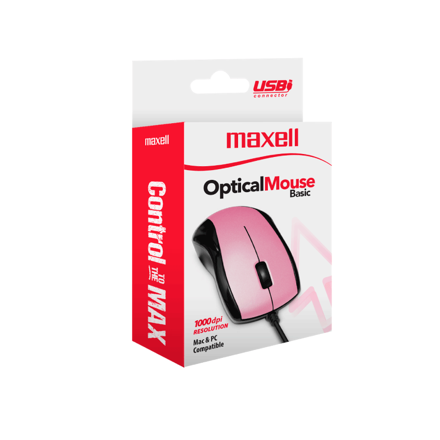 MOUSE OPTICO USB MAXELL MOWR-101 PINK