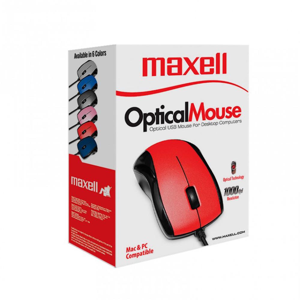 MOUSE USB OPTICO MOWR-101 MAXELL ROJO