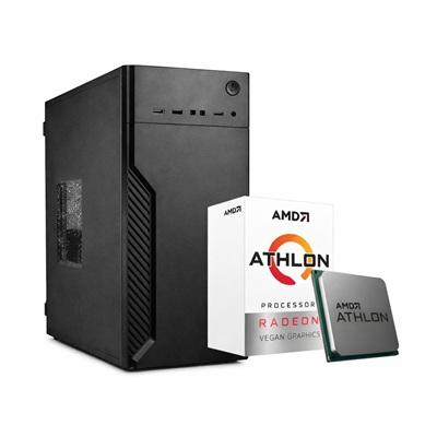PC MAX AMD ATHLON 3000G 8GB RAM 256GB SSD CASE CON FUENTE AON WIN 11 PRO - TECLADO Y MOUSE AON