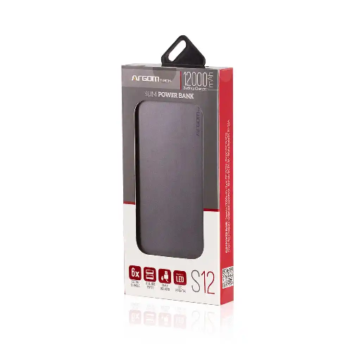POWERBANK ARGOM SLIM COMPACTO S12 ARG-PB-1150BK
