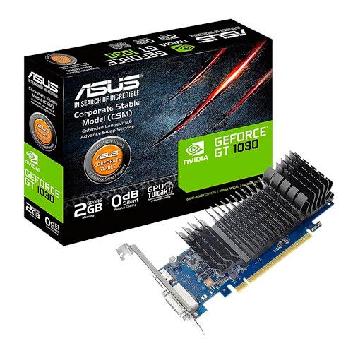 TARJETA DE VIDEO ASUS NVIDIA GEFORCE GT 1030 2GB /GT1030-2G-CSM/ GDDR5/90YV0AT1-MVAA00