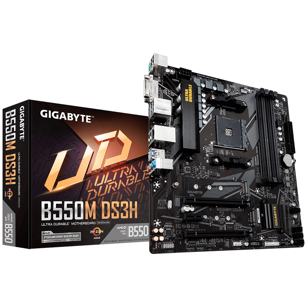 TARJETA MADRE GIGABYTE B550M DS3H 
AMD 