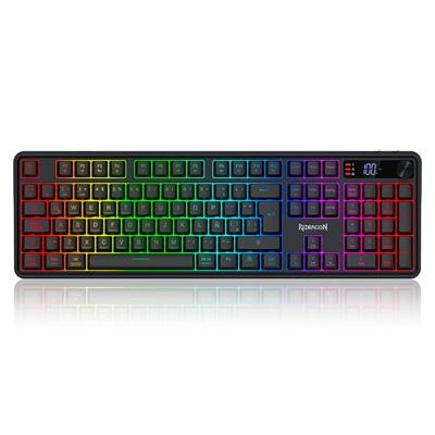 TECLADO GAMING INALAMBRICO RECARGABLE TRIMODE REDRAGON VOLCANO PRO K526 BLACK ESP