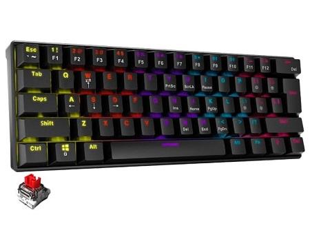 TECLADO MECANICO GAMING ADATA XPG SWITCH ROJO USB ESPAÑOL SUMMONERMINI61RD-BKCES BLACK