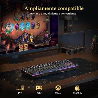 TECLADO MECANICO GAMING REDRAGON K552RGB-1 KUMARA USB SWITCH ROJO BLACK ESP