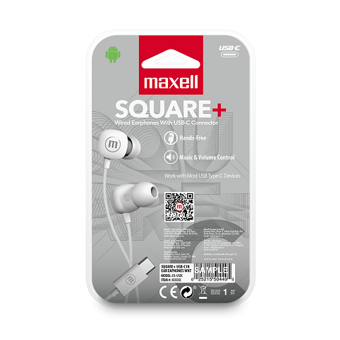 AUDIFONOS MAXELL EARPHONE SQUARE TIPO C WHITE #348567 