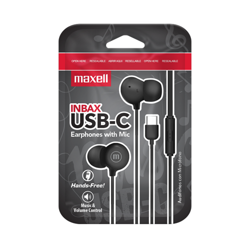 AUDIFONOS MAXELL INBAX TIPO USB-C BLACK/ IN-BAX-USBC/ 348594