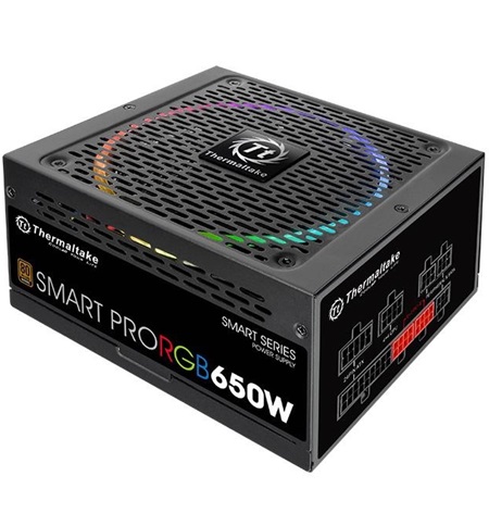 FUENTE DE PODER THERMALTAKE 650W 80 PLUS BRONZE SMART PRO RGB FULL MODULAR SPR-0650F-R