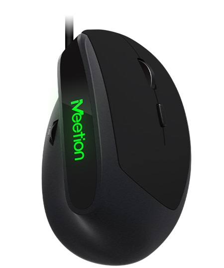 MOUSE USB MEETION M390 ERGONOMICO VERTICAL BLACK