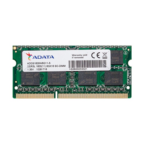 MEMORIA RAM ADATA DDR3L, 1600MHZ 4GB SODIMM, ADDS1600W4G11-S