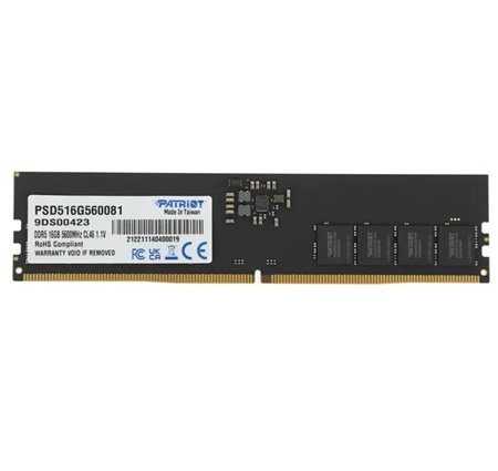 MEMORIA RAM PATRIOT DDR5 5600MHZ 16GB UDIMM PSD516G560081 SL