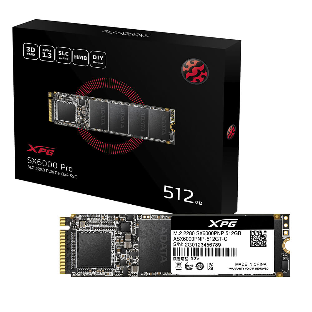 SSD 512GB ADATA XPG SX 6000 PRO, PCI EXPRESS 3.0 M.2 NVME ASX6000PNP-512GT-C